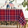 thumbnail image 2 of 4th of July Tablecloth 60×102 Inch Rectangular, Buffalo Plaid Red Blue Independence Day Washable Seasonal Table Cover for Party Picnic Dinner Decor, 2 of 4
