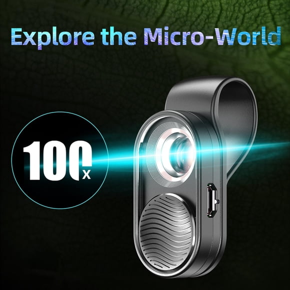 Lente LED Mini microscopio portátil perfecl 100x para cámara de teléfono móvil