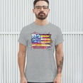 thumbnail image 3 of Tee Hunt Colorful American Flag T-shirt Patriotic 4th of July Independence Men's Tee, Gray, XX-Large, 3 of 5