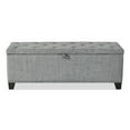 thumbnail image 3 of Furniture of America Suffolk Linen Modern Entryway Bedroom Storage Bench, Gray, 3 of 21