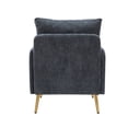 thumbnail image 5 of Accent Chair, Modern Upholstered Armchair with Metal Legs and Curved High Back Comfy Single Sofa Chair with Arms and Padded Cushion Leisure Lounge Chair Wingback Accent Chair for Living Room, Navy, 5 of 7