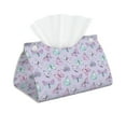 thumbnail image 2 of Lsque Purple Butterfly Printed Long Tissue Box Cover Holder, Facial Paper Organizer Dispenser,Triangle with Bottom Belt, PVC Leather Decorative Organizer, 2 of 9