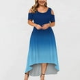 thumbnail image 2 of USSUMA Boho Dress for Women, Women's Plus Size Summer Maxi Dresses Short Sleeve Casual Loose Gradient Long Dress, 2 of 5