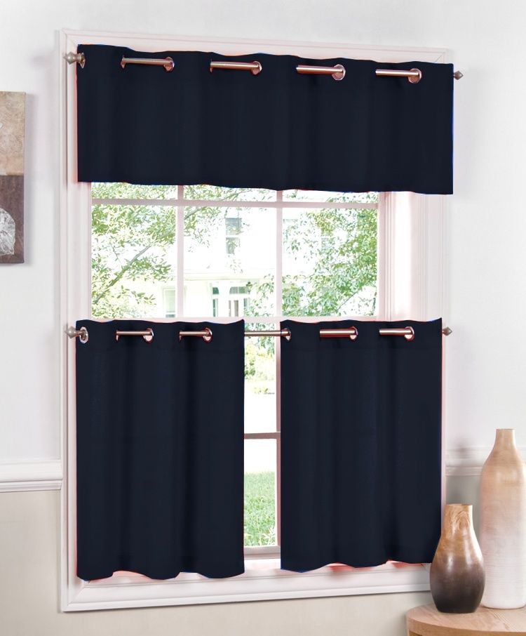 Jackson Grommet Top Cafe Curtain Tier and Valance Set, 24