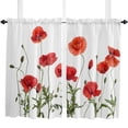 thumbnail image 5 of Red Corn Poppy Flower Curtains for Living Room Bedroom Curtains Kitchen Curtains for the Kids Room Window Treatments Drapes, 5 of 7