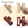 thumbnail image 3 of SANZIX 6 Pcs Hair Claw Clips For Women - 2 Styles - 6 Matte Colors - Bobby Pins - 4.3“ ABS Strong Hold, Large Claw Clips for Thick & Thin Hair, Jaw Clips, 3 Hair Claw Clips, 3 Square Hair Clips, 3 of 7