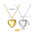 thumbnail image 2 of Collar Dije Corazón Para Parejas Fotos Acero, 2 of 4