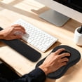 thumbnail image 6 of 2-in-1 Ergonomic Mouse Pad and Keyboard Wrist Rest with Massage Design, Space-Saving Mouse Pad Wrist Support, Memory Foam Wrist Rest with Non-Slip PU Base for Computer Desk, Black, 6 of 7