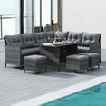 thumbnail image 5 of Costway 7 PCS Patio Dining Furniture Set PE Rattan Sectional Sofa Set with Soft Cushions Gray, 5 of 11