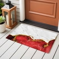thumbnail image 5 of Red Gold Marble 2'x3' Washable Rug, Modern Abstract Marble Crack Texture Non-Slip Soft Doormat Area Rugs for Entrance Bathroom Bedsides, Front Doormat Carpet for Kitchen Bedroom, Entryway Floor Mat, 5 of 9