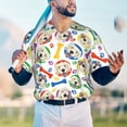 thumbnail image 5 of Lsque Cartoon Labrador Retriever Pattern Mens Polo Golf Shirts Funny Graphics Shorts Sleeve Button Shirts Baseball T-shirt-Large, 5 of 7