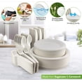 thumbnail image 3 of 250-piece biodegradable paper plate set (extra long cutlery), disposable cutlery set, eco-friendly compostable plates and utensils, including party plates, forks, knives and spoons, 3 of 7