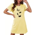thumbnail image 1 of Camisón corto de mujer, vestido de largo medio con estampado de moda, camisón corto extragrande de mujer, camisón de manga corta con estampado de pecho a la moda, camisón de mujer, 1 of 6