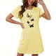 thumbnail image 1 of Camisón corto de mujer, vestido de largo medio con estampado de moda, camisón corto extragrande de mujer, camisón de manga corta con estampado de pecho a la moda, camisón de mujer, 1 of 6