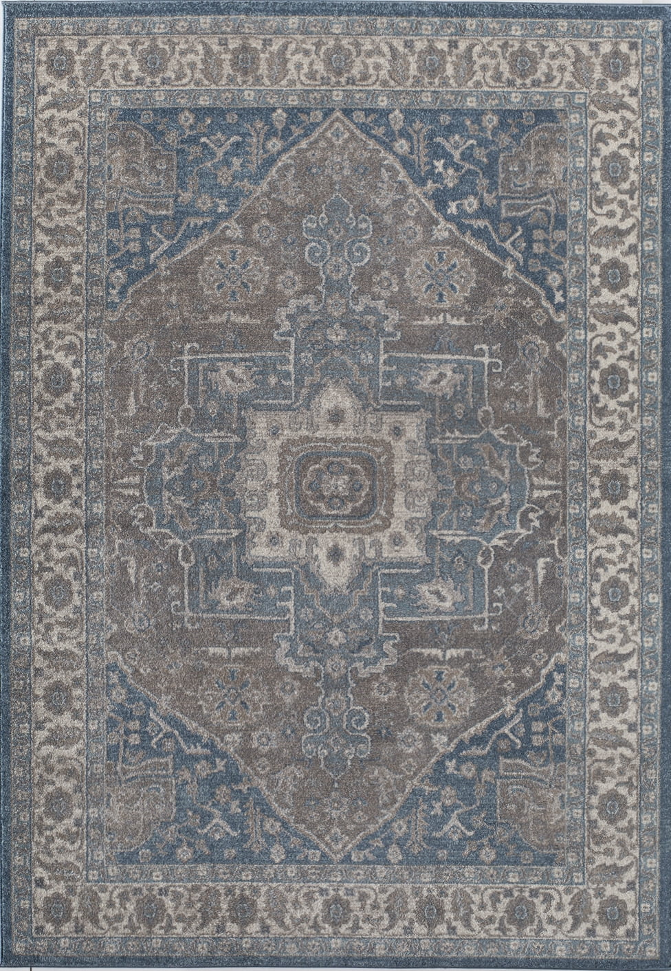 Rugs America Estelle Collection grey Blue ET550A Transitional Oriental Area Rug 5'3" x 7'6"