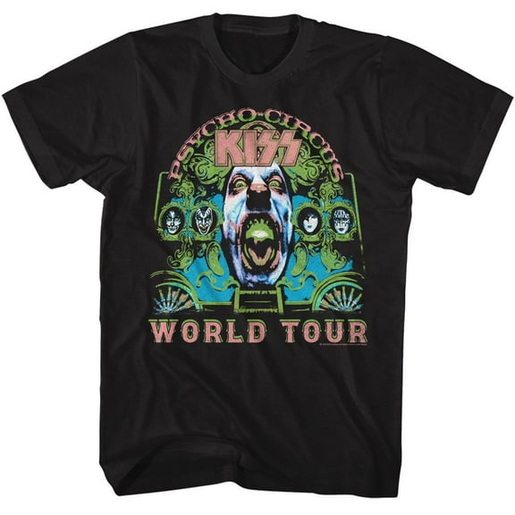 Kiss Psycho Circus World Tour Men's T Shirt (Black, AdultL)
