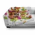 thumbnail image 3 of Luau Soft Flannel Fleece Throw Blanket, 3 Grimacing Tiki Party Surrounded by Leaves Drinks and Happy Toucan Birds, Cozy Plush for Indoor and Outdoor Use, 50" x 60", Multicolor, by Ambesonne, 3 of 6