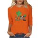 thumbnail image 3 of TaTaai Women Loose Black Top St. Patrick's Print Crew Neck 3/4 Sleeve Fashion Tee Ladies Spring Daily Wear Soft Comfortable Non-See-Through No Fading Stylish Top Gift, 3 of 7