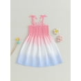 thumbnail image 4 of Bagilaanoe Little Girl Summer Dress Gradient Sleeveless A-line Dresses 3T 4T 5T 6T 7T Kids Casual Swing Sundress, 4 of 7
