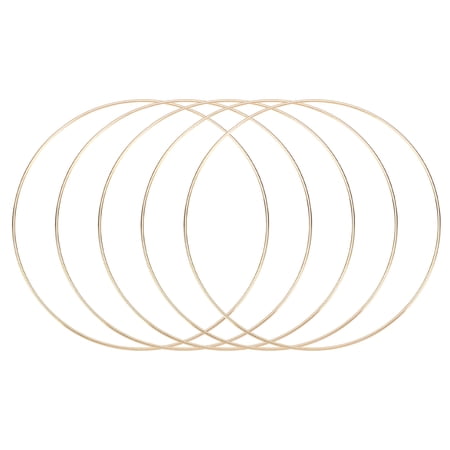 Uxcell 5 Pcs Dream Catcher Rings,Metal Crafts Hoops Floral Hoop 12 Inch Macrame Hoops Ring for DIY Crafts Wall Hanging Wreath Making Supplies Plant Hangers,Gold