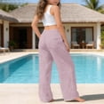 thumbnail image 4 of Hurxie Girls Wide Straight Leg Loose Sweatpants Elastic Waist Casual Jogger Pants with Pockets Pink,7 Years, 4 of 7