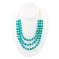 thumbnail image 3 of Argo Blue Teal Jade Triple Strand Golden Necklace, 3 of 3