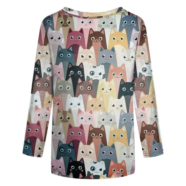 Ichuanyi Women's Spring Fashion Printed Mid-length 3/4 Sleeves T