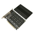 thumbnail image 1 of Quad PCIe 4.0 To NVMe Card, Stable Safe 32Gbps Quad M.2 NVME To PCIe Adapter Aluminum Alloy Thickened  for Expansion, 1 of 7