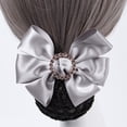 thumbnail image 5 of Bow Hairgrip Non-Slip Tight Elastic Handmade Rhinestone Hair Decoration Headwear Bank Hotel Staff Flight Bow-knot Hairclip Net Hair Accessories, 5 of 8