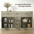 thumbnail image 4 of HOMCOM Sideboard Buffet Cabinet, 55" Farmhouse Kitchen Storage Cabinet Grey, 4 of 10