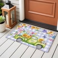 thumbnail image 5 of Easter 2'x3' Washable Rug, Green Truck Eggs Flowers Butterflies Purple Plaid Non-Slip Soft Doormat Area Rugs for Entrance Bathroom Bedsides, Carpet for Kitchen Bedroom, Entryway Floor Mat, 5 of 9