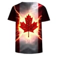 thumbnail image 4 of Fewfanhot Women's Canada Day Maple Leaf Print T-Shirt, Crew Neck Patriotic Short Sleeve Tee, Casual Summer Loose Fit Top, S-3XL, 4 of 5