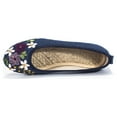 thumbnail image 3 of DODOING Womens Ballet Flats Floral Embroidered Cut Platform Shoe Slip On Casual Driving Loafers, 3 of 7