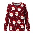thumbnail image 4 of YABCSAZ Ugly Christmas Sweater for Women Sweatshirt Fleece Long Sleeve T Shirts Casual Loose Warm Pullover Oversize T Shirts Christmas Tree Snowflakes Reindeer Santa Claus Tops for Xmas Party, 4 of 5