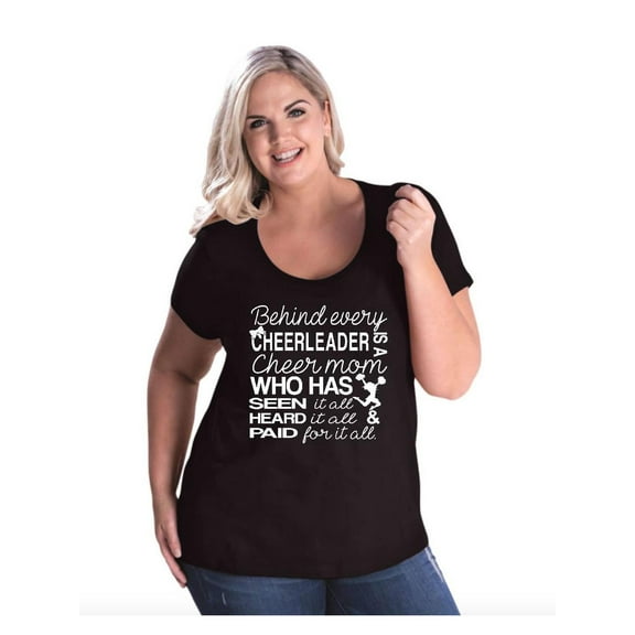 Women's Plus Size Curvy T-Shirt - Cheer Mom Cheerleader