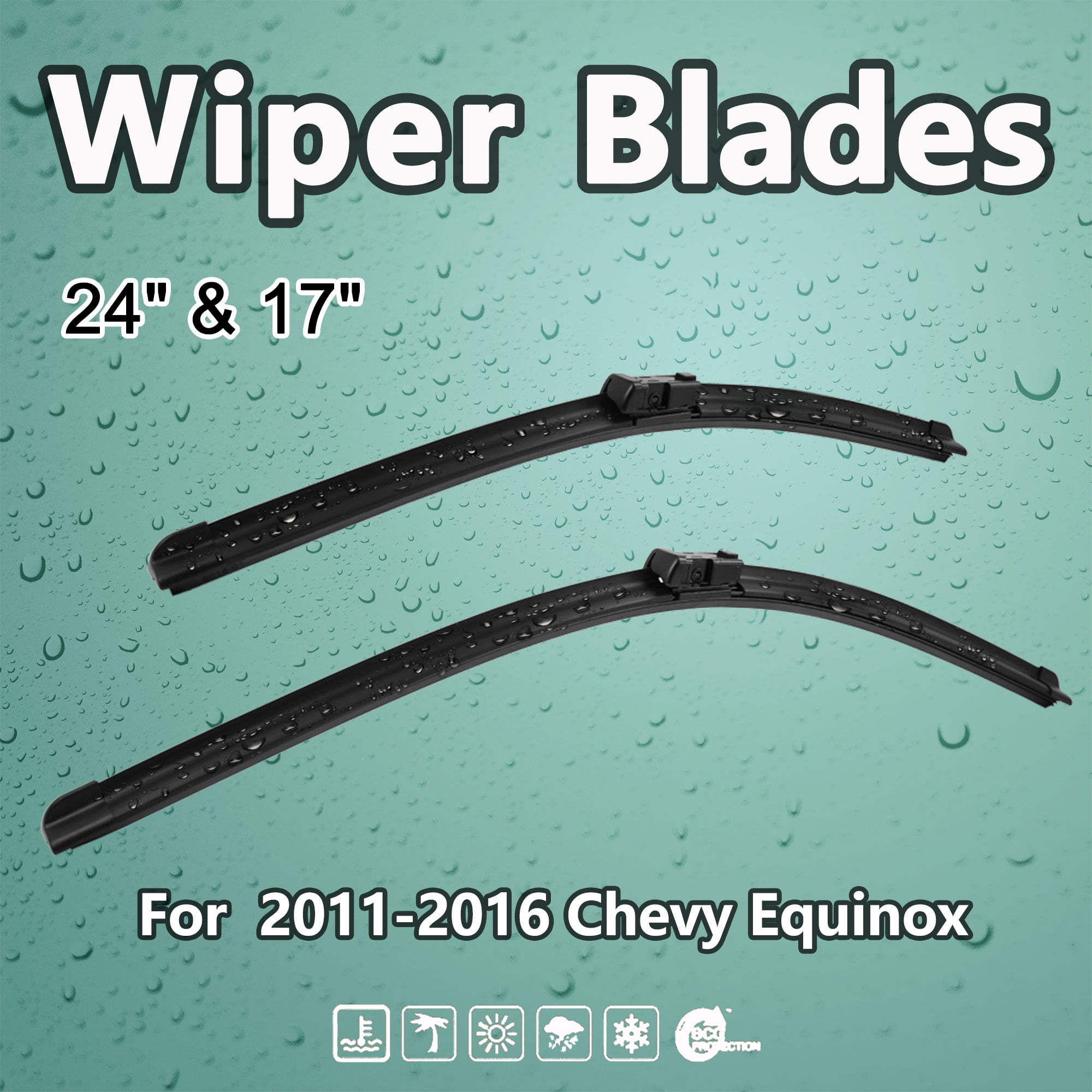 24" 17" Windshield Wiper Blades for 20112016 Chevy Equinox