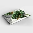 thumbnail image 2 of Ambesonne Monstera Pillow Sham, Marble Boho Mid Century, 26" X 20", Pale Grey Fern Green, 2 of 2