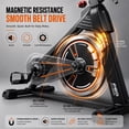 thumbnail image 5 of FED Fitness Magnetic Exercise Bike for Home, 350 lb Capacity Stationary Indoor Cycling Bike with Bluetooth App, LCD Monitor, Adjustable Seat & Handlebars, Quiet Belt Drive, 5 of 10