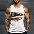 thumbnail image 2 of VBTAPA Mens American Flag Tank Tops Summer Beach Vacation Sleeveless T-Shirts Fashion Casual Workout Shirts White M, 2 of 6