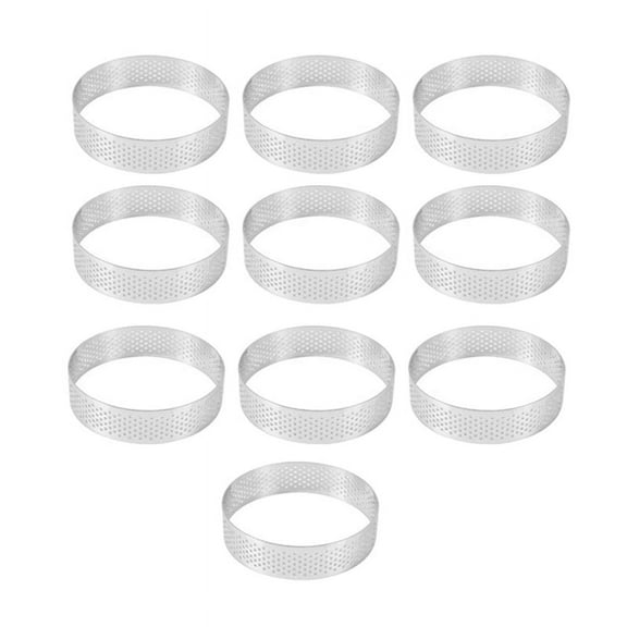Circular Stainless Steel Tart Ring Tower Pie Cake Mould Perforated Cake Mousse Ring