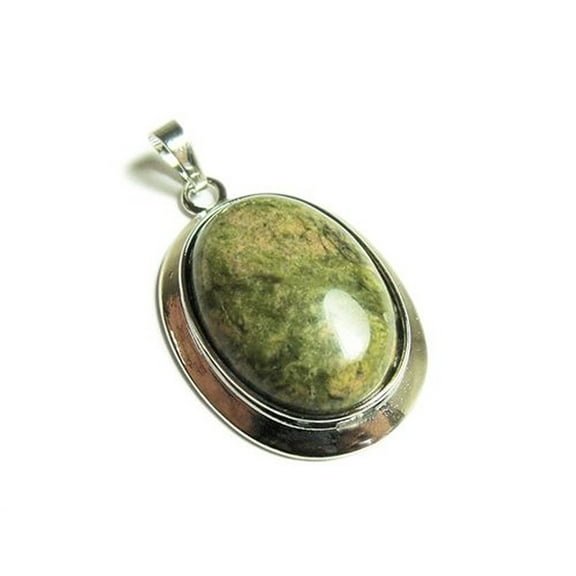 25x30mm Unakite Oval Pendant With Bail For Jewelry Making