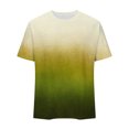 thumbnail image 4 of QQAMB Mens Gradient T-Shirt Short Sleeve Ombre Color Crewneck Shirt Slim Fit Casual Sports Tee Lightweight Summer Basic Tops Green 3XL, 4 of 5