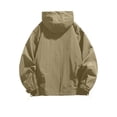 thumbnail image 4 of Men Half Zip Hooded Windbreaker, Drawstring Hood Pullover Jacket with Big Front Pocket, Lightweight Loose Casual Windproof Coat Green XL(XL), 4 of 9