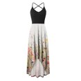 thumbnail image 5 of Vestido de verano para mujer, ajustado, de cintura alta, línea A, vestidos sin mangas de retazos, Sexy, cuello en V, dobladillo sin espalda, vestido veraniego oscilante Fridja  hjkh2067, 5 of 5