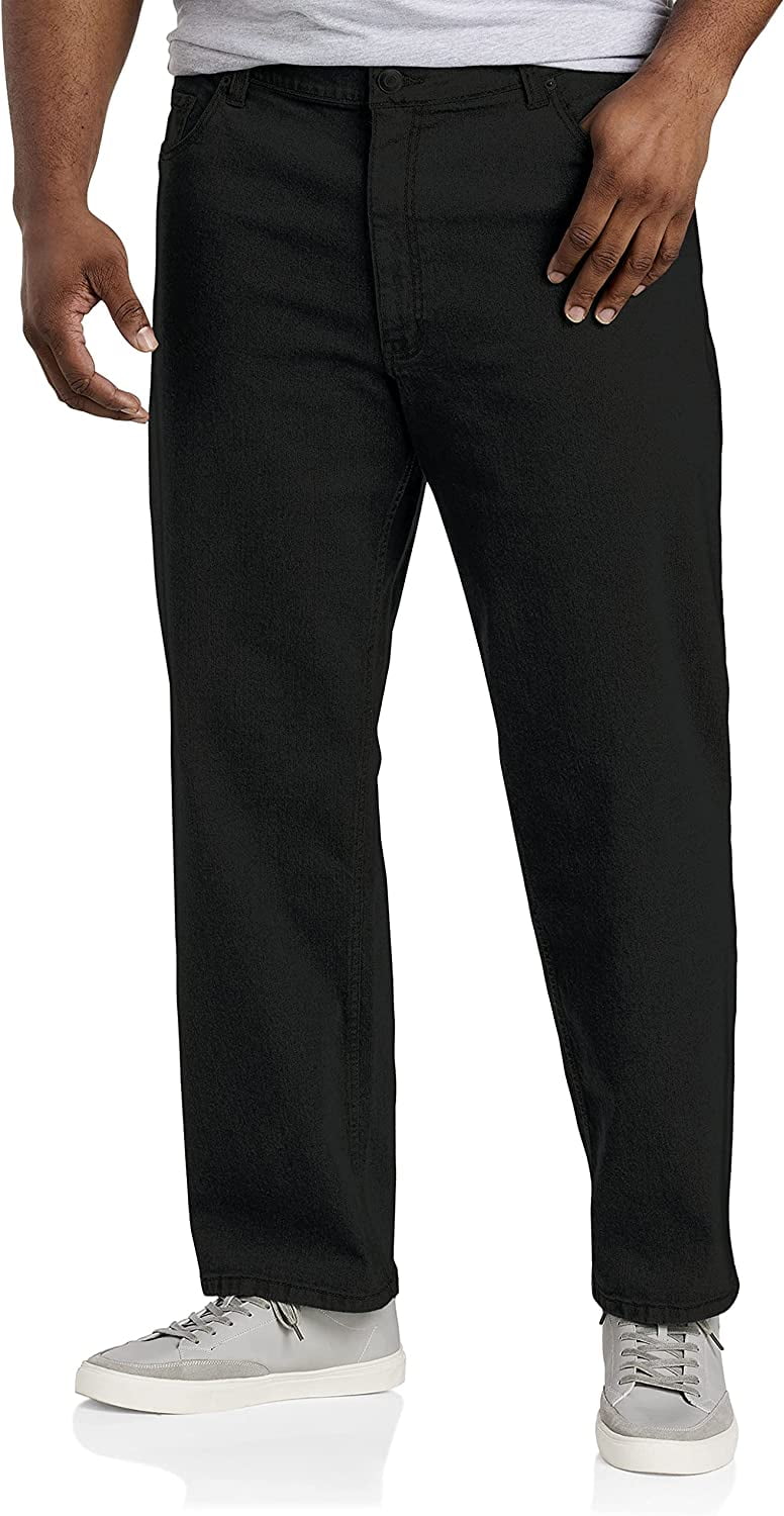 Big and Tall Essentials by DXL Men's RelaxedFit Jeans, Black, 50W x