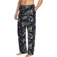 thumbnail image 3 of Mens Pajama Pants - Soft Sleep & Lounge Pants for Men, green Space Pattern white Cuteness Casual PJ Bottoms Pants with Pockets, 3 of 5