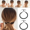 thumbnail image 3 of Maytalsory 5 Pcs Attache-Cheveux Élastique Double Crochet Coiffure Porte-Queue de Cheval Mode Rétro Cordon de Cheveux Difficile à Casser Bandes Élastiques Noir 1Ensemble, 3 of 6