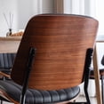 thumbnail image 7 of Bedluxury Dining Chairs Set of 2,Faux Leather Chair with Walnut Bentwood Back,Upholstered Seat Metal Legs for Kitchen,Living Room(Black), 7 of 7