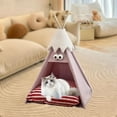 thumbnail image 6 of FITYLE Pet Teepee Cat Tent Soft Universal Portable Washable for Kitten Kitty Indoor Outdoor Puppy Small Animal Pink, 6 of 9