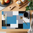 thumbnail image 2 of Abstract Geometric Placemats Set of 4 Mid Century Blue Place Mats Table Mats Kitchen Dining Home Outdoor Party Table Decoration, 2 of 9